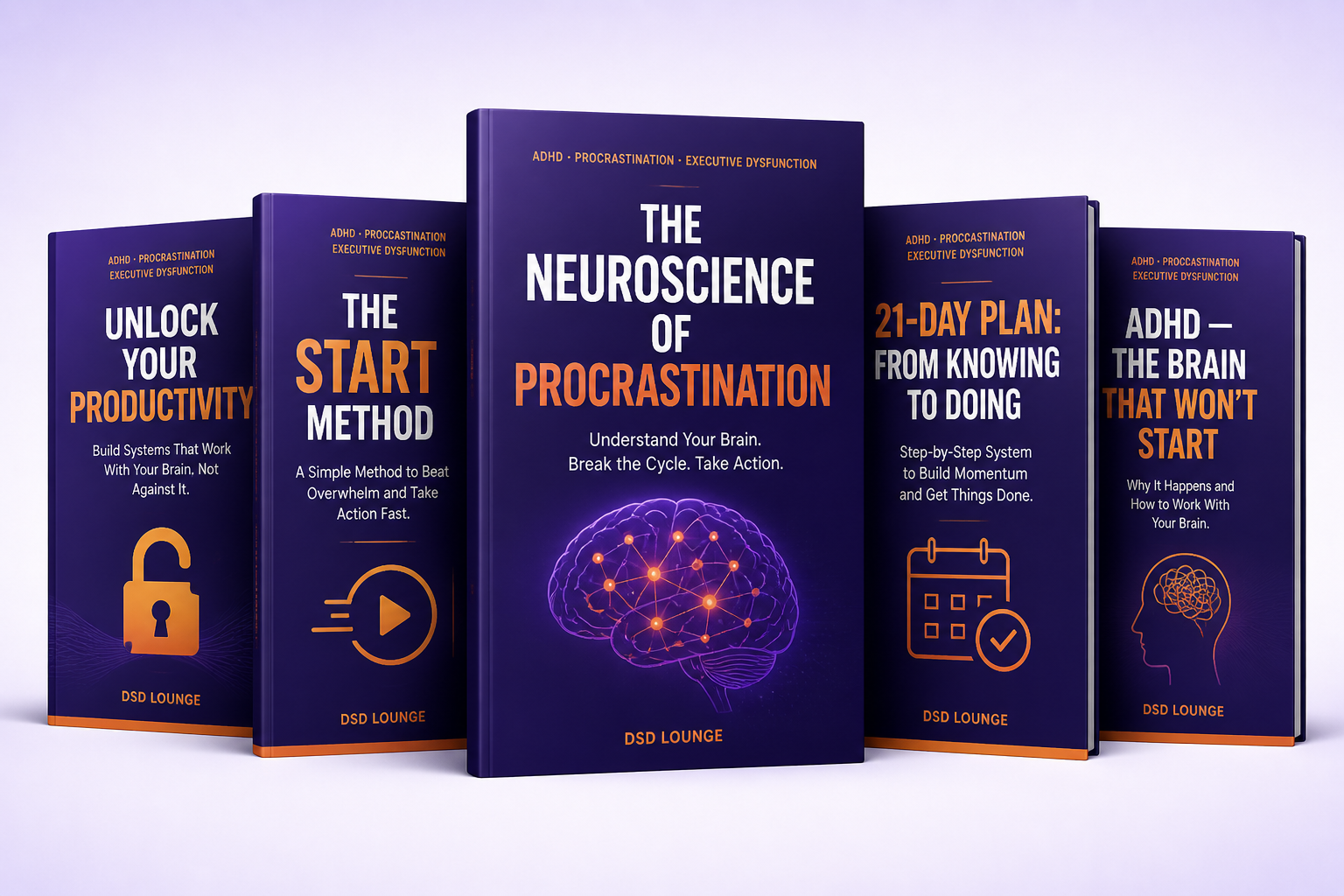 ADHD · PROCRASTINATION · EXECUTIVE DYSFUNCTION BUNDLE
